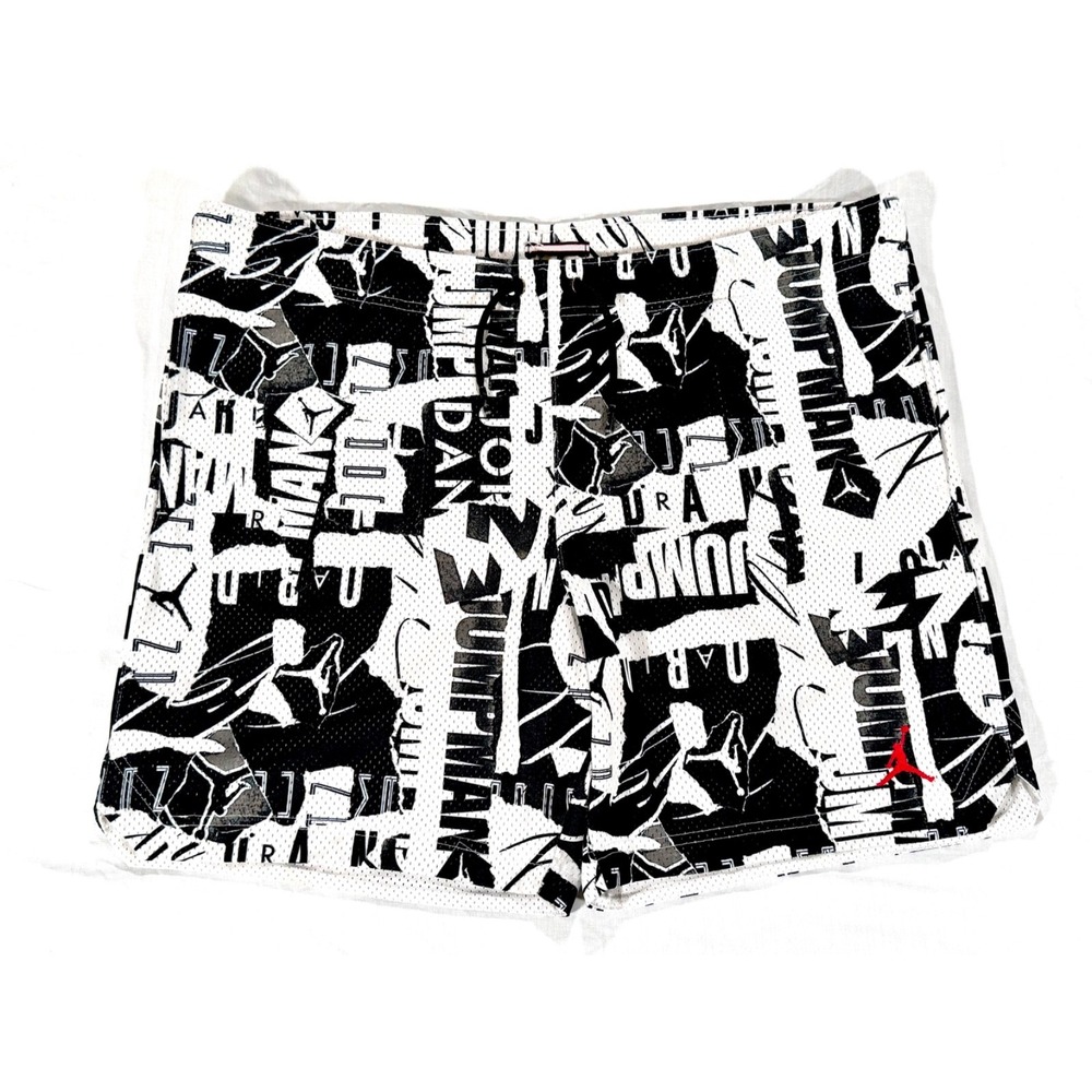 Air Jordan Men's Basketball Shorts Black White Gray Jumpman Graphic Size L B&T